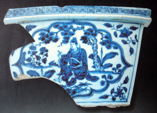 圖3-元青花四愛人物紋瓷片 圖3-元青花四愛人物紋瓷片