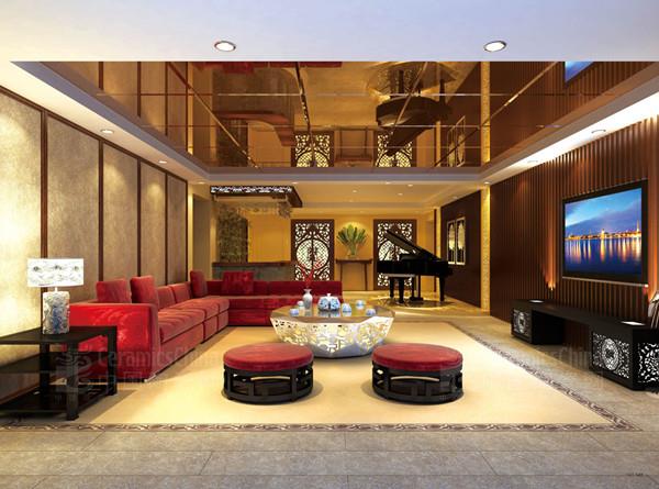 宏宇陶瓷“浮香倩影”系列玻化仿古磚